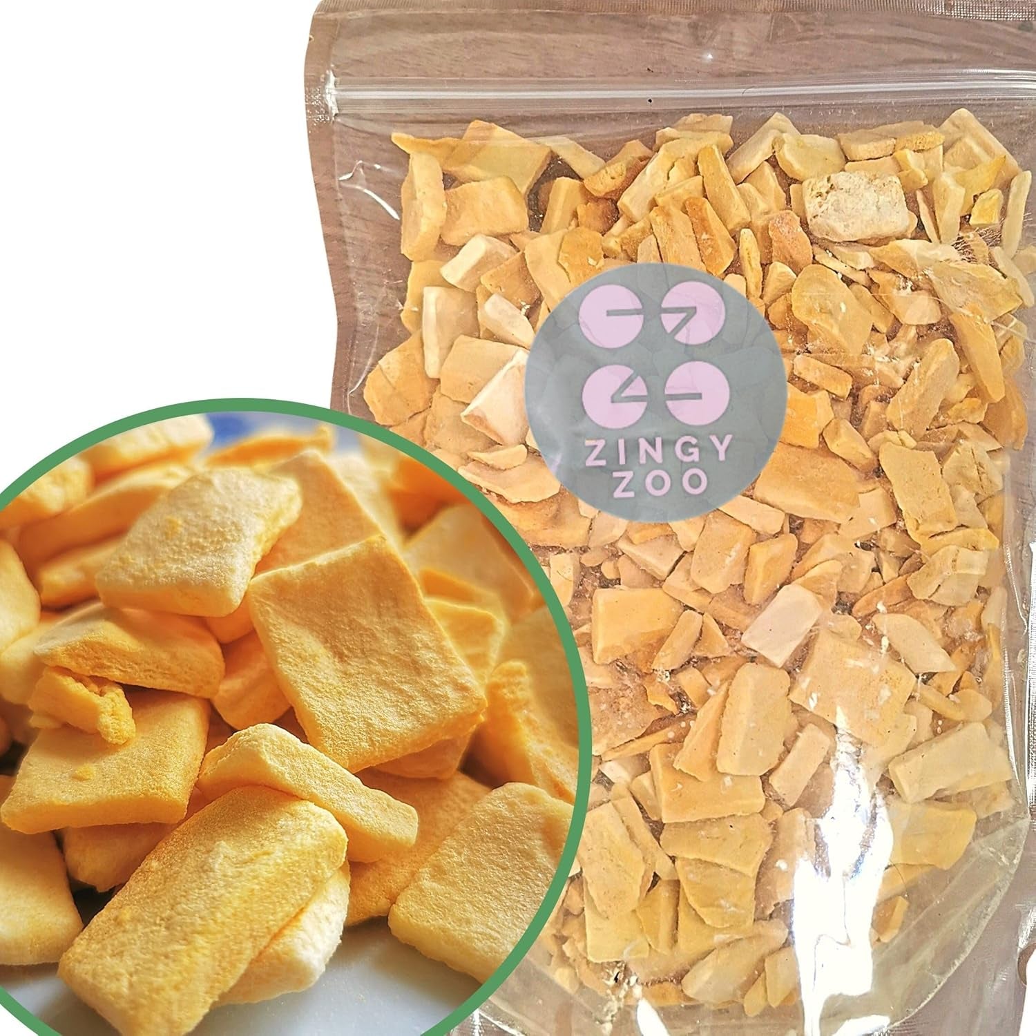 Gefriergetrocknete Mango | Ohne Zuckerzusatz Gefriergetrocknete Mango | Gefriergetrocknete Mango Mangofrucht Getrocknete Mango | Getrocknete Mango Trockenfrüchte ohne Zusatzstoffe | ZingyZoo getrocknete Mango (100 g) Naty Shop Dehydrierte Produkte, Stücke 500 g