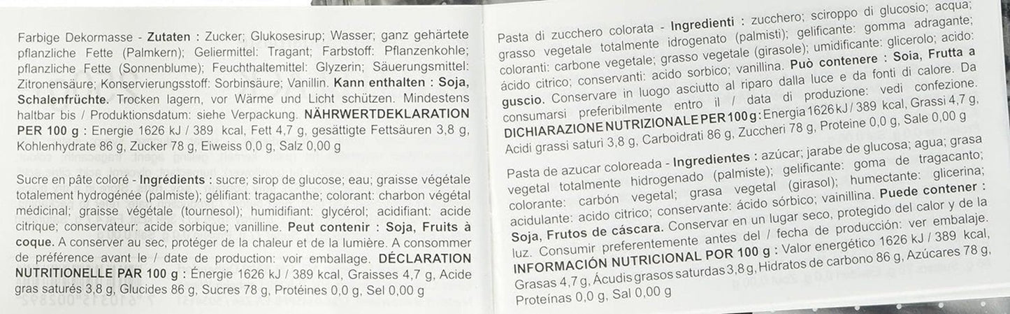 Massa Ticino Brötchen, Zuckerpaste, schwarz 250 g Zuckerpaste Naty Shop