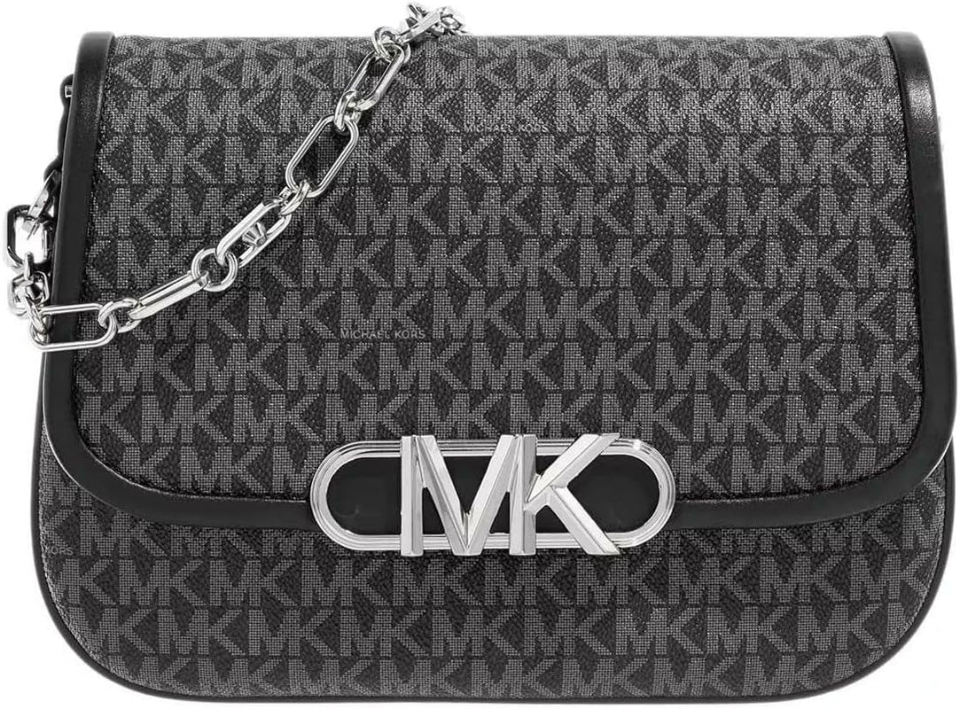 Michael Kors Damen Parker Md Saddle Msgr Tasche Damen Taschen Naty Shop Blk/Opticwht