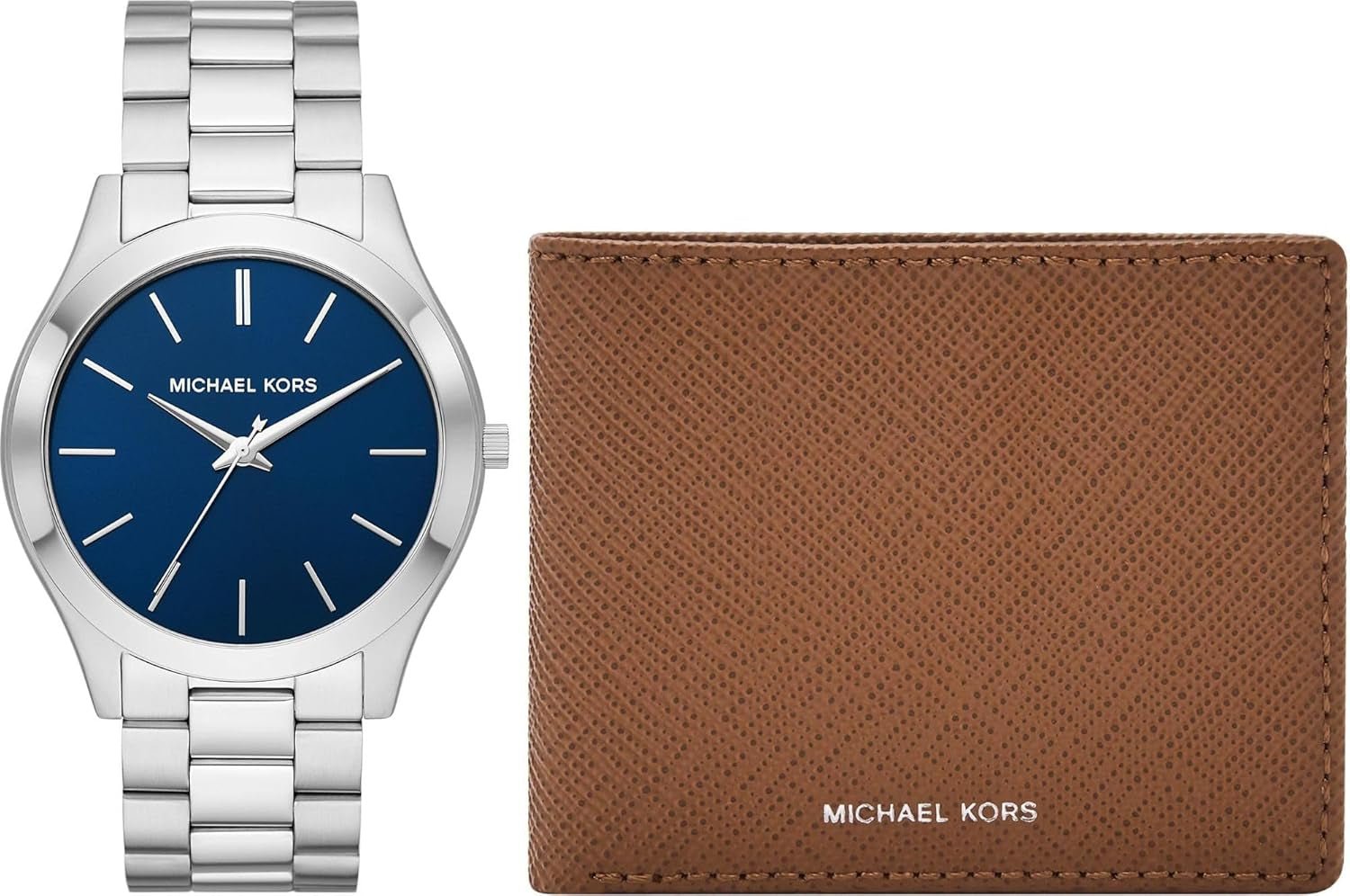 Michael Kors – Slim Runway Collection Silberfarbene Edelstahl-Herrenuhr MK1060SET Geldbörse Herren Naty Shop Standardtitel
