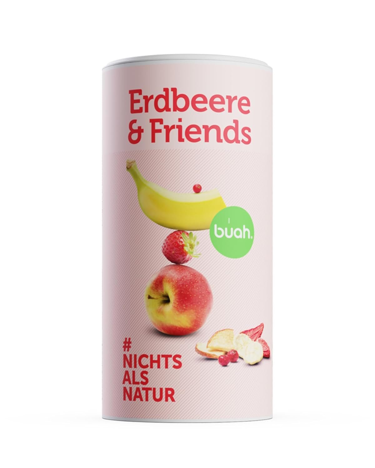 Gefriergetrocknete Fruchtmischung BUAH® | Gefriergetrocknete Erdbeeren, Bananen, Äpfel und Johannisbeeren ohne Zuckerzusatz | 100 % Frucht | Vegan, glutenfrei, laktosefrei (140 g) Dehydrierte Produkte Naty Shop Standardtitel