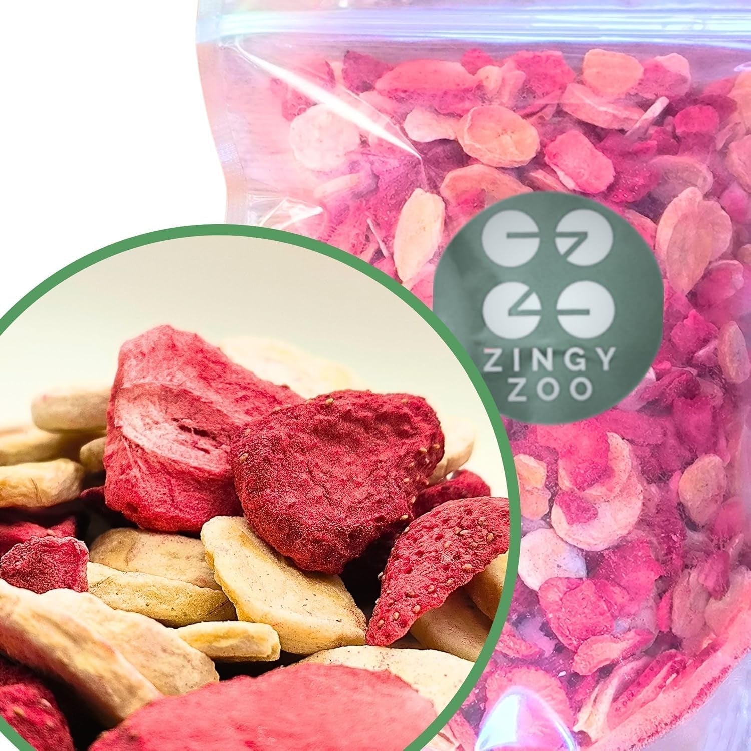 Mischung aus gefriergetrockneten Früchten ErdBana XL 300g | Gefriergetrocknete Bananen + gefriergetrocknete Erdbeeren Probierset mit gefriergetrockneten Früchten | Gefriergetrocknete Fruchtmischung aus Erdbeeren und Bananen | ZingyZoo Naty Shop Dehydrierte Produkte 500G Erdbeeren und Bananen