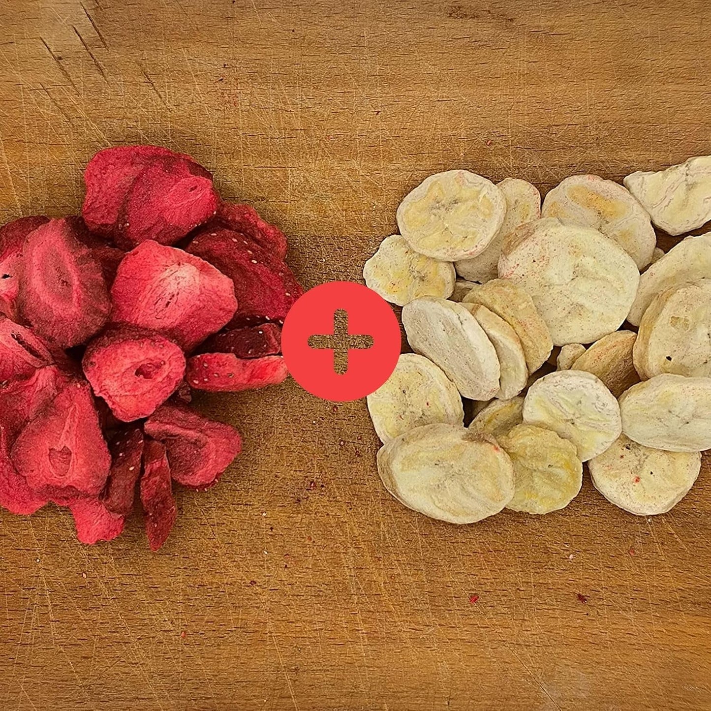 Mischung aus gefriergetrockneten Früchten ErdBana XL 300g | Gefriergetrocknete Bananen + gefriergetrocknete Erdbeeren Probierset mit gefriergetrockneten Früchten | Gefriergetrocknete Fruchtmischung aus Erdbeeren und Bananen | ZingyZoo Dehydrierte Produkte Naty Shop