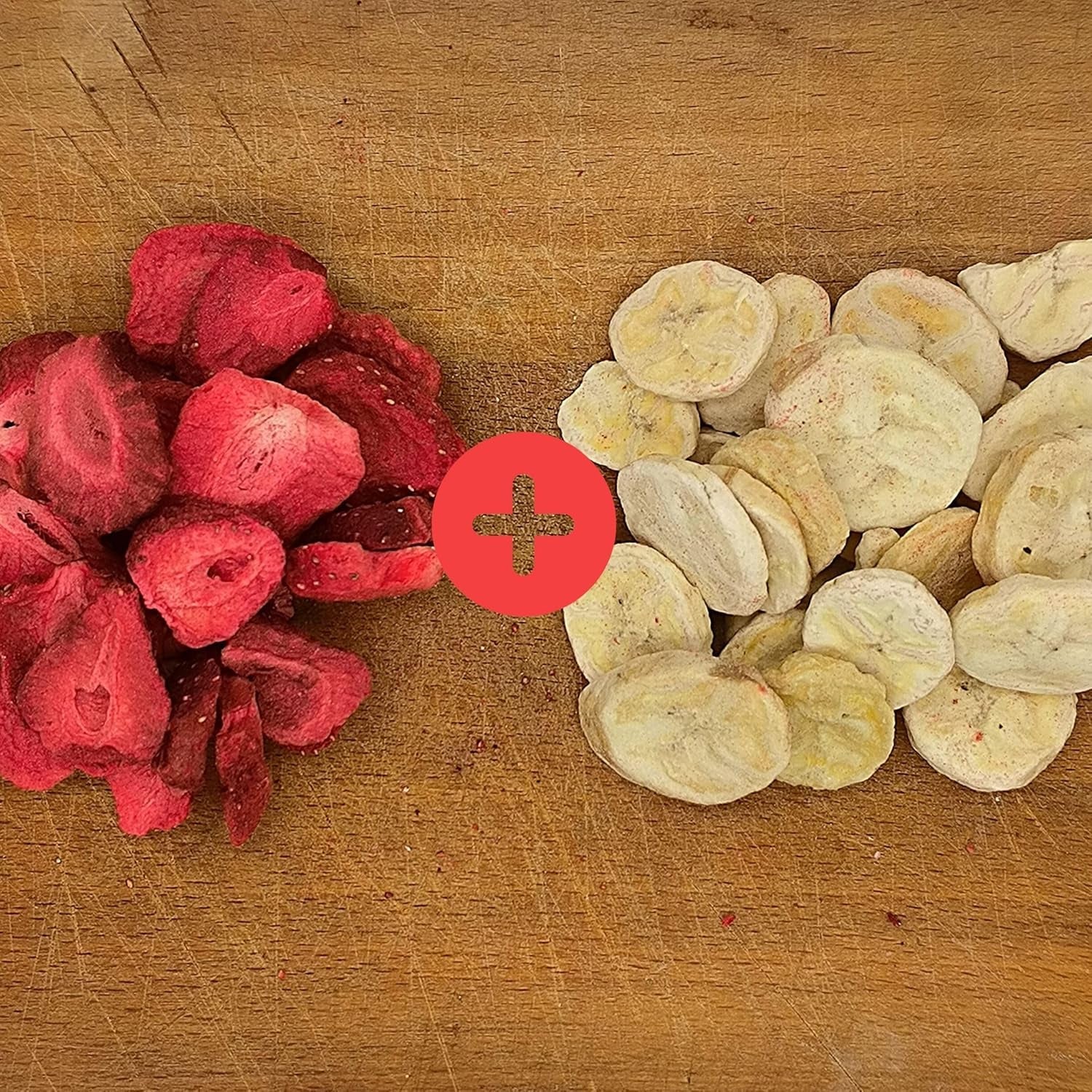 Mischung aus gefriergetrockneten Früchten ErdBana XL 300g | Gefriergetrocknete Bananen + gefriergetrocknete Erdbeeren Probierset mit gefriergetrockneten Früchten | Gefriergetrocknete Fruchtmischung aus Erdbeeren und Bananen | ZingyZoo Dehydrierte Produkte Naty Shop