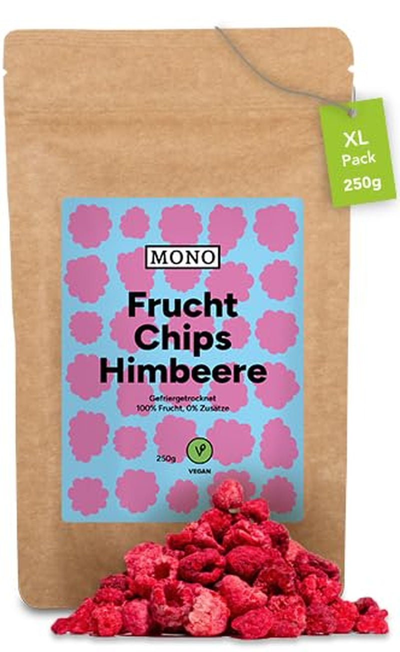 Mono gefriergetrocknete Chips – 300g Erdbeerchips aus 100 % natürlichen Erdbeeren – getrocknete tropische Früchte – getrocknete Erdbeerfrüchte – Snack für Müsli und Desserts – Erdbeerchips Dehydrierte Produkte Naty Shop Himbeeren