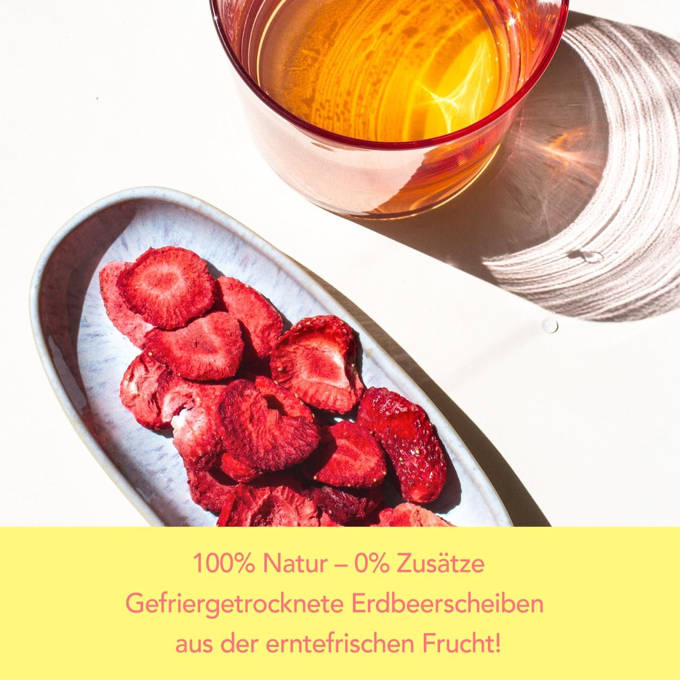 Mono gefriergetrocknete Chips – 300g Erdbeerchips aus 100 % natürlichen Erdbeeren – getrocknete tropische Früchte – getrocknete Erdbeerfrüchte – Snack für Müsli und Desserts – Erdbeerchips Dehydrierte Produkte Naty Shop