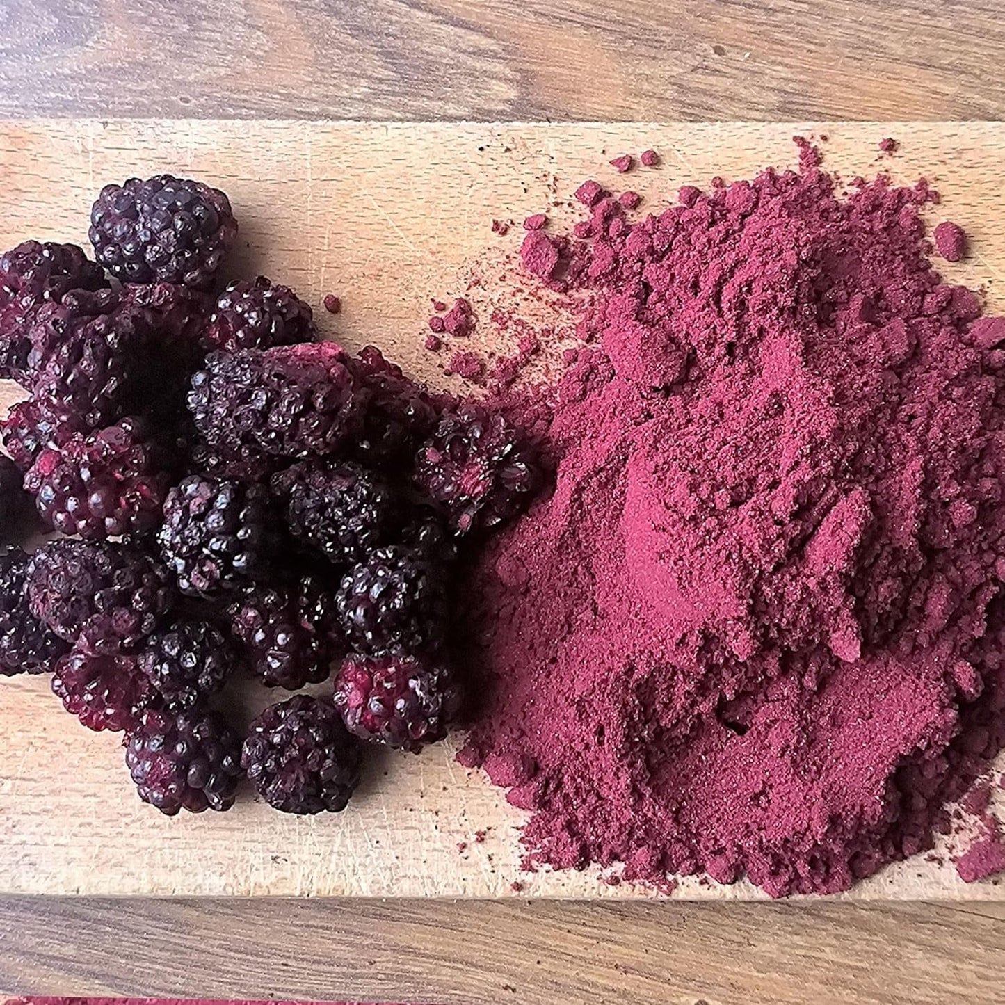 Gefriergetrocknete Brombeeren in Pulverform | 100 % gefriergetrocknetes Fruchtpulver. Natürliche Trockenfrüchte ohne Zusatzstoffe | Fruchtpulver Gefriergetrocknete Früchte Brombeerpulver Dehydrierte Produkte Naty Shop