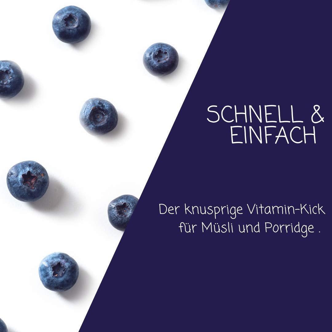 myfruits wilde Blaubeeren, gefriergetrocknete Blaubeeren, 70g, ohne Zusatzstoffe, 100 % wilde Blaubeeren, gefriergetrocknete Früchte und Trockenfrüchte Dehydrierte Produkte Naty Shop