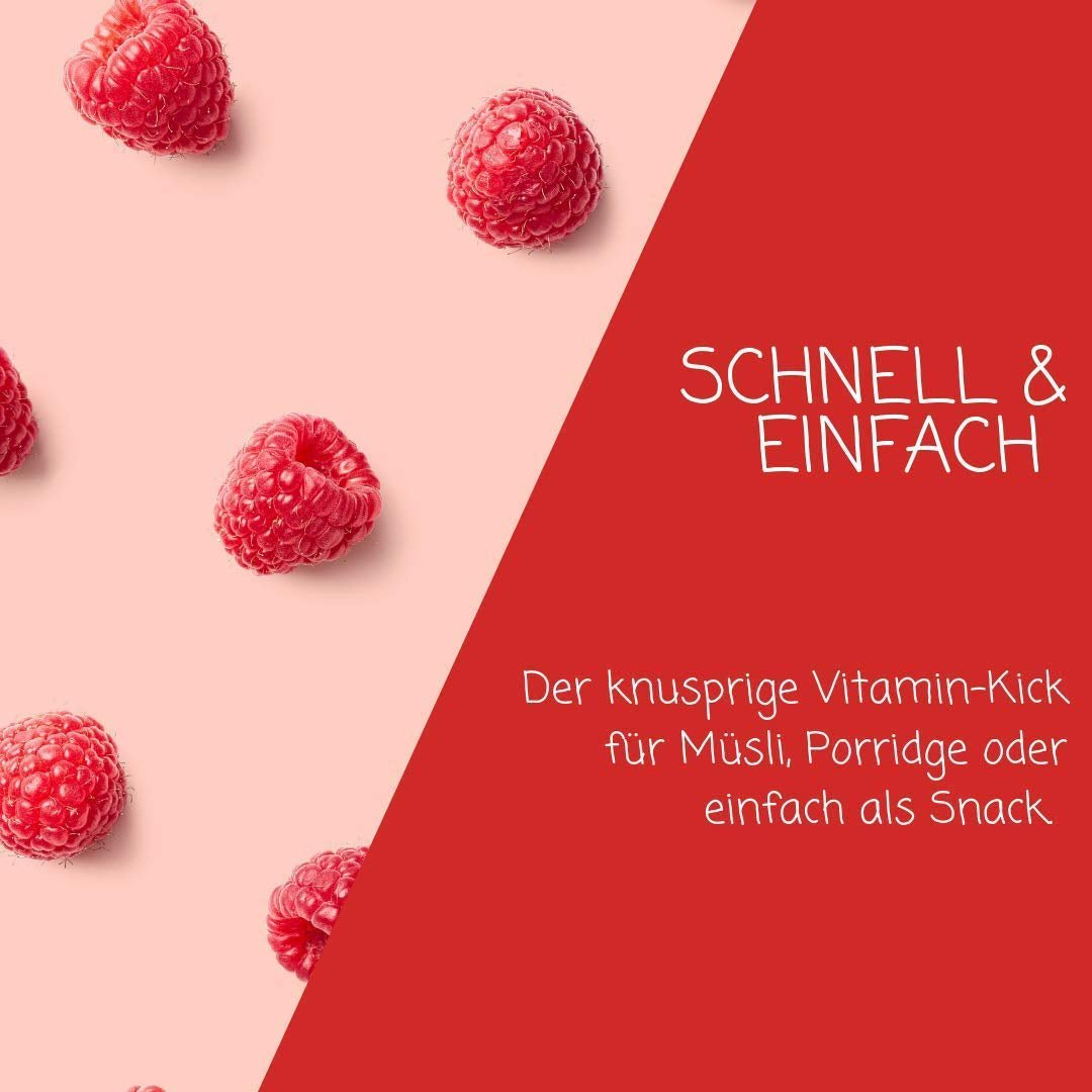 myfruits Himbeere, gefriergetrocknet, 300g, ohne Zusatzstoffe, 100% getrocknete Himbeere, gefriergetrocknete Früchte für Müsli oder als Snack... Dehydrierte Produkte Naty Shop
