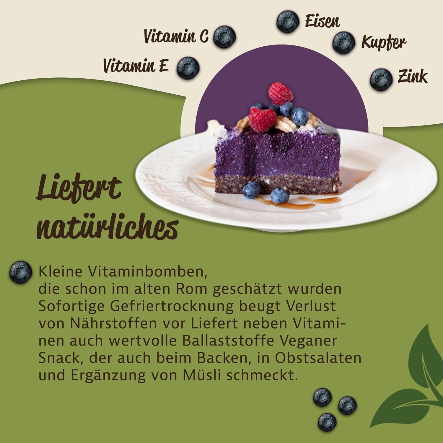 Mynatura Bio gefriergetrocknete Waldheidelbeeren I Heidelbeeren I Früchte I Beeren I Naturprodukt I Bio-Qualität I Beutel (1x 200g) Dehydrierte Produkte Naty Shop
