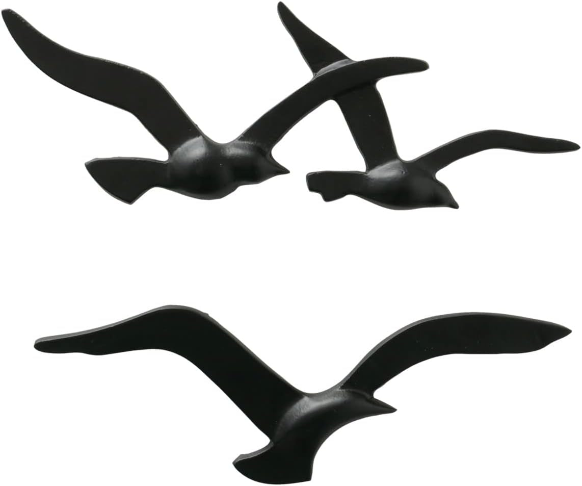 Birdy Wall Art (Gold, Metallwanddekorationen, nautisches Motiv, Flur-/Wohnzimmer-/Esszimmer-Wandbild) 1011623 Naty Shop Statuen & Skulpturen Schwarz
