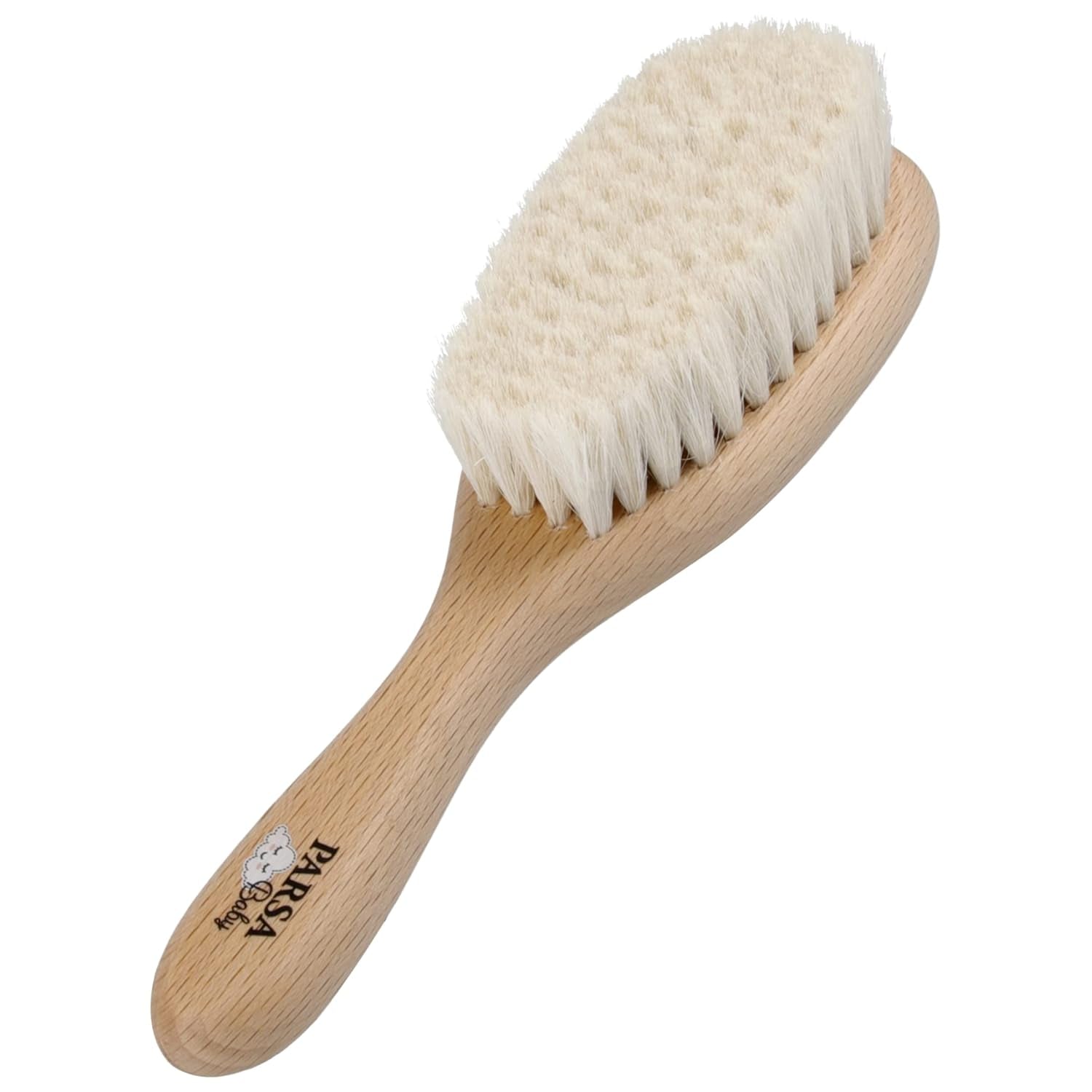 PARSA Beauty Babyhaarbürste mit Ziegenhaar – Babyhaarbürste aus FSC®-zertifiziertem Buchenholz – Bürste zur Pflege feiner Babyhaare – Babybürste Kinder – Bad und Hautpflege Naty Shop Standardtitel