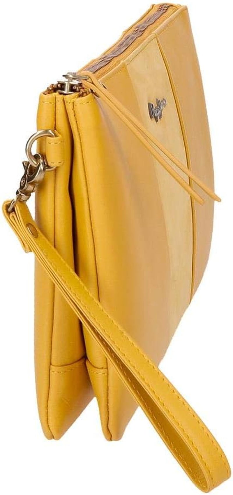 Pepe Jeans Double Wallet Gelbe Tasche 27x17x2 cm Leder Geldbörse Damen Naty Shop