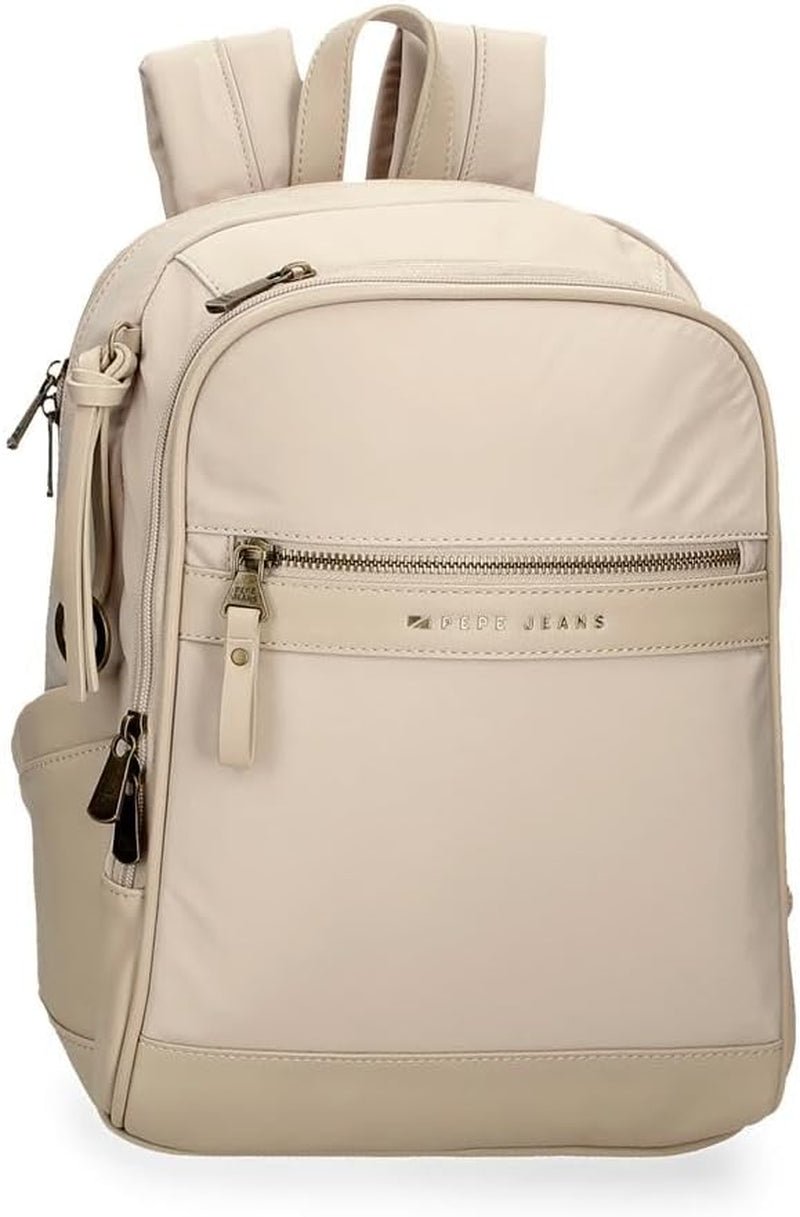 Pepe Jeans Morgan Casual Rucksäcke Reisetaschen Beige Schwarz Kunstleder für Damen von Joumma Bags Gepäck & Reisen Naty Shop Beige Rucksack