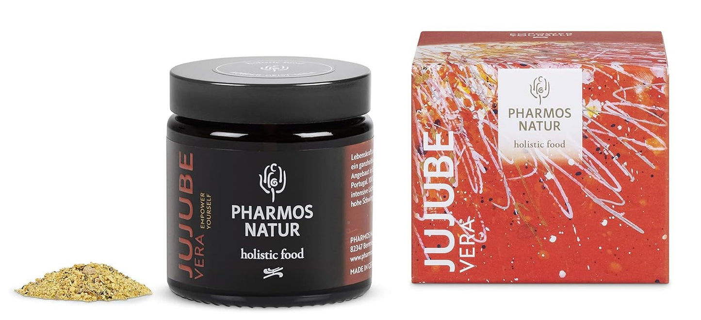Pharmos Natur Jujube Fruchtpulver 50 g – vegan, glutenfrei – Naturkost Trockenpulver JujubeVera Dehydrierte Produkte Naty Shop
