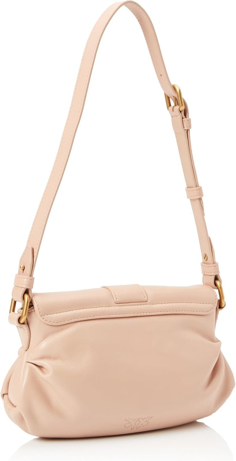 Pinko Jolene Shoulder Mini Crystal Calf Bag für Damen, O81m_Chocolate Gold Damentaschen Naty Shop