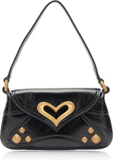 Pinko Damen 520 Schultertasche Baby Naplack Vintage Tasche Damen Taschen Naty Shop Z99M_Black Limousine-Chocolate Gold