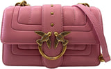 Pinko Ladies Love One Mini Cl Single Side Sheep Nappa Line Quilt Bag Damentaschen Naty Shop P31Q_Marine Antikgold