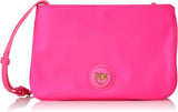 Pinko Ladies Recycled Gate Flat HORIZONTAL REPEATED Damentaschen Naty Shop N17Q_Pink Pinko-Antique Gold