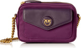 Pinko Nyllo Gate Kameraetui Recycelte NYLO Damentaschen Naty Shop W84Q_Violet Uva-Antique Gold