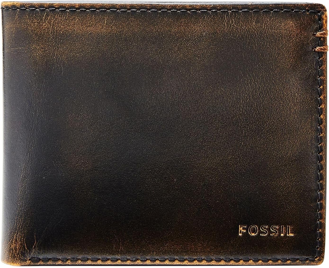 Fossil Wade Leder-Geldbörse für Herren, 11,43 cm L x 1,905 cm B x 8,89 cm H, Naty Shop Herren-Geldbörse Schwarz