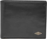 Fossil Ryan Herren-Geldbörse aus Leder, faltbar, 11,43 cm L x 2,54 cm B x 9,525 cm H, Herren-Geldbörse Naty Shop, Schwarz