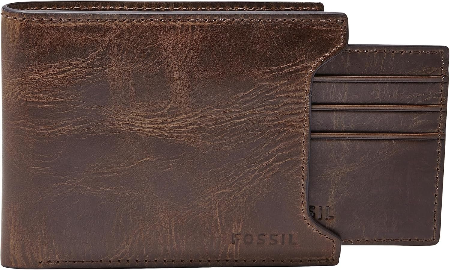 Fossil Herren-Geldbörse Naty Shop Derrick Herren-Geldbörse Dunkelbraun