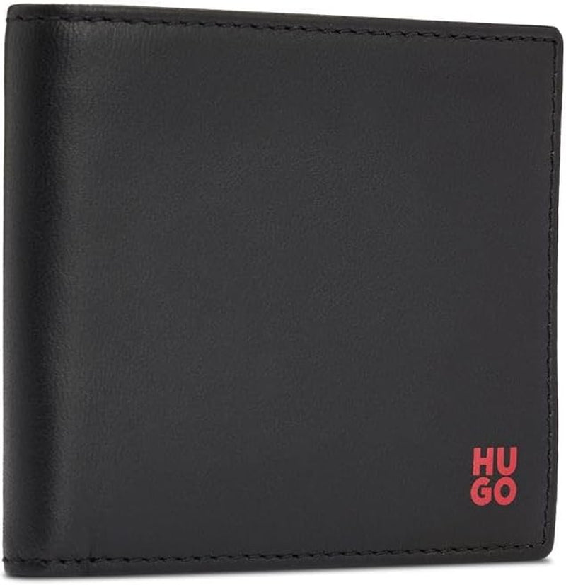 HUGO Herren-Geldbörse Tibby 8cc aus Nappaleder mit schwarzem Logo-Stck. Herren-Geldbörse Naty Shop