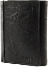 Fossil Herren Neel Leder Trifold Wallet 8,255 cm L x 1,905 cm B x 10,16 cm H Herrenbrieftasche Naty Shop Schwarz