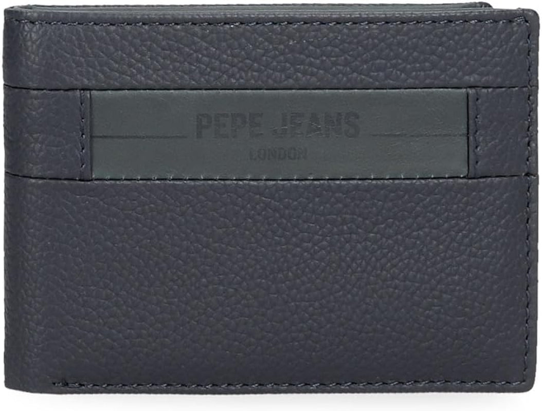 Pepe Jeans Checkbox Rindsleder-Geldbörsen und Geldbörsen Schwarz Braun Blau Grau Herren-Geldbörse Naty Shop Blaue Checkbox-Geldbörse