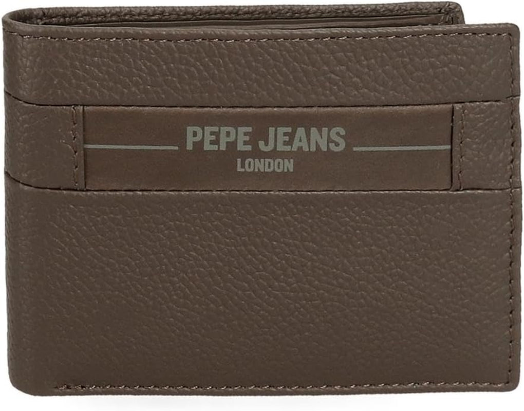 Pepe Jeans Checkbox Rindsleder-Geldbörsen und Geldbörsen Schwarz Braun Blau Grau Geldbörse Herren Naty Shop Braune Geldbörse
