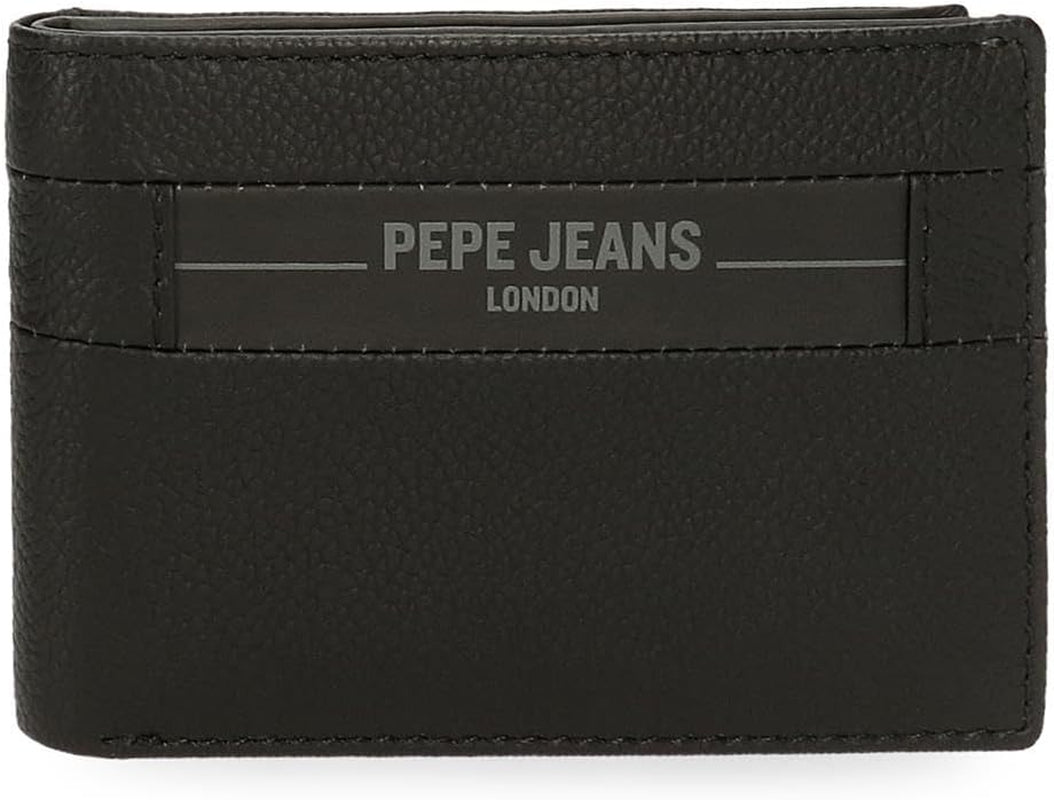 Pepe Jeans Schwarz Braun Blau Grau Checkbox Rindsleder-Geldbörsen und Geldbörsen Herren-Geldbörse Naty Shop Schwarze Checkbox-Geldbörse