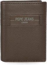 Pepe Jeans Checkbox Rindsleder-Geldbörsen und Geldbörsen Schwarz Braun Blau Grau Herren-Geldbörse Naty Shop Braune Aktentasche