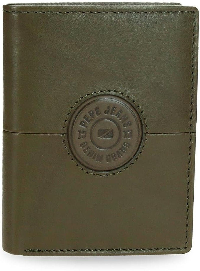 Pepe Jeans Cracker Rindsleder-Geldbörsen und Geldbörsen, Schwarz, Braun, Grün, verschiedene Größen, Naty Shop, Herren-Geldbörse, grüne Aktentasche