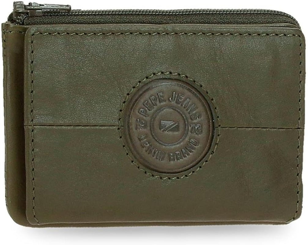 Pepe Jeans Cracker Rindsleder-Geldbörsen und Geldbörsen, Schwarz, Braun, Grün, verschiedene Größen Herren-Geldbörse Naty Shop Grüner Kartenhalter