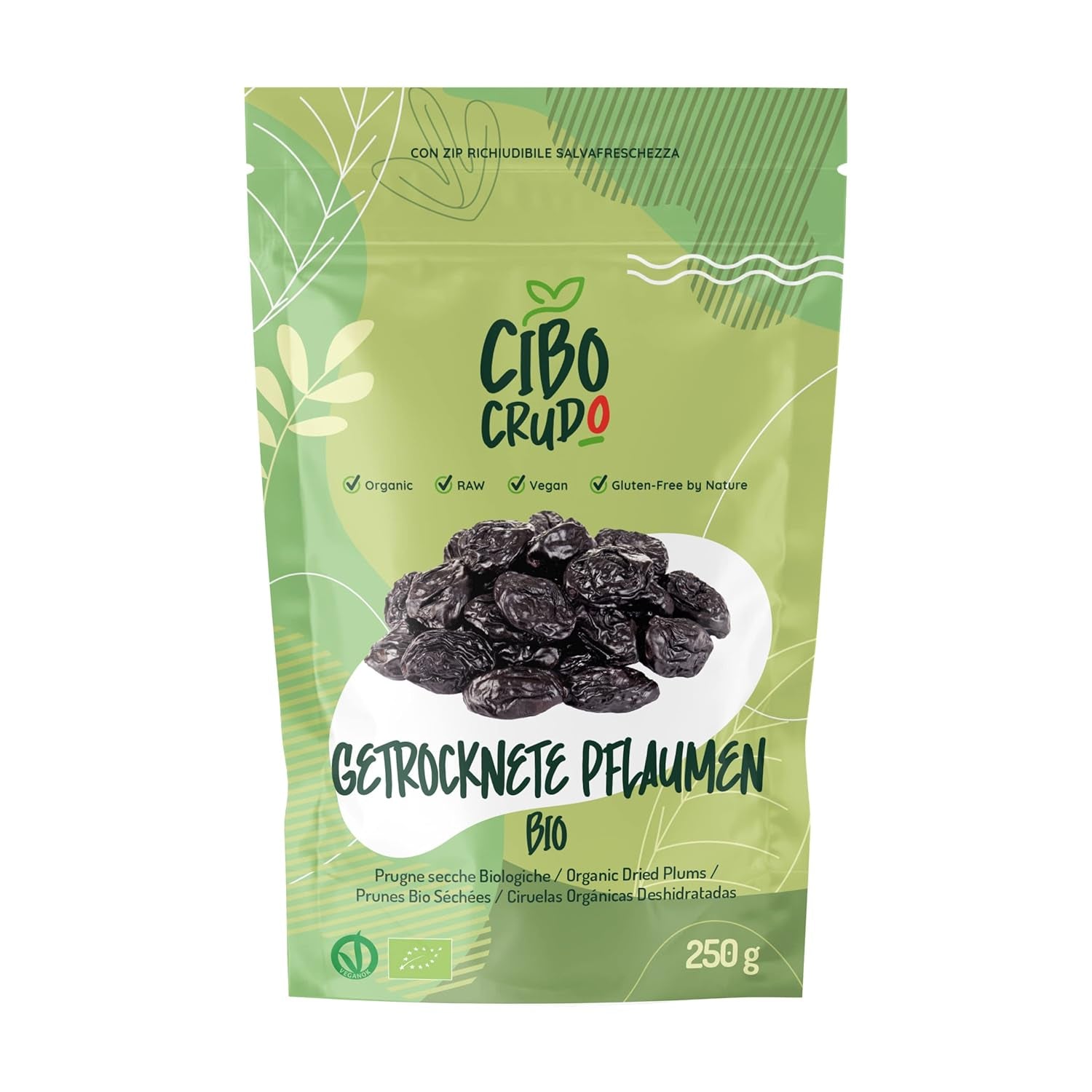 Getrocknete und kernlose Bio-Pflaumen – 500 g. Rohe, ungeschwefelte Pflaumen, ohne Zuckerzusatz oder Zusatzstoffe. Ökologische Trockenpflaumen als aromatische Trockenfrüchte. Pflaumen ohne Kerne. Naty Shop dehydrierte Produkte 250 G (1 Packung)
