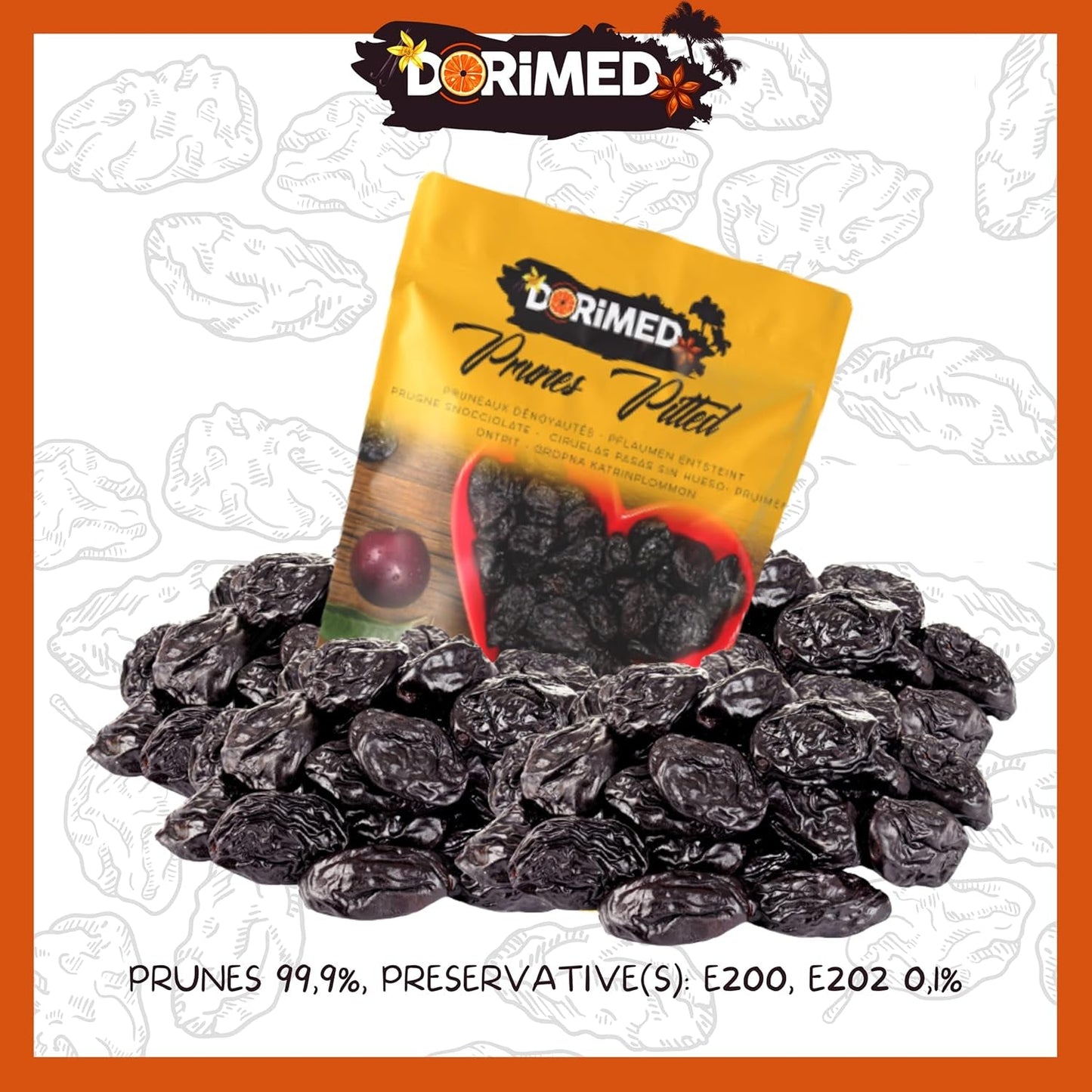Pflaumen 1 kg | Steinlose Pflaumen aus Agen | Zart, weich, lecker und saftig | Ganze, große, ungesüßte Trockenfrüchte | Reich an Ballaststoffen und natürlichen Antioxidantien. Dehydrierte Produkte von Naty Shop