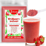 Erdbeerpulver 120 g – 100 % natürliche Erdbeeren, gefriergetrocknet, ohne Zusatzstoffe, einfaches Mischen, nahrhafte, gefriergetrocknete Erdbeeren für Eis, Kuchen, Smoothies, Getränke, Aromapulver, dehydrierte Produkte, Naty Shop 120 g Erdbeeren
