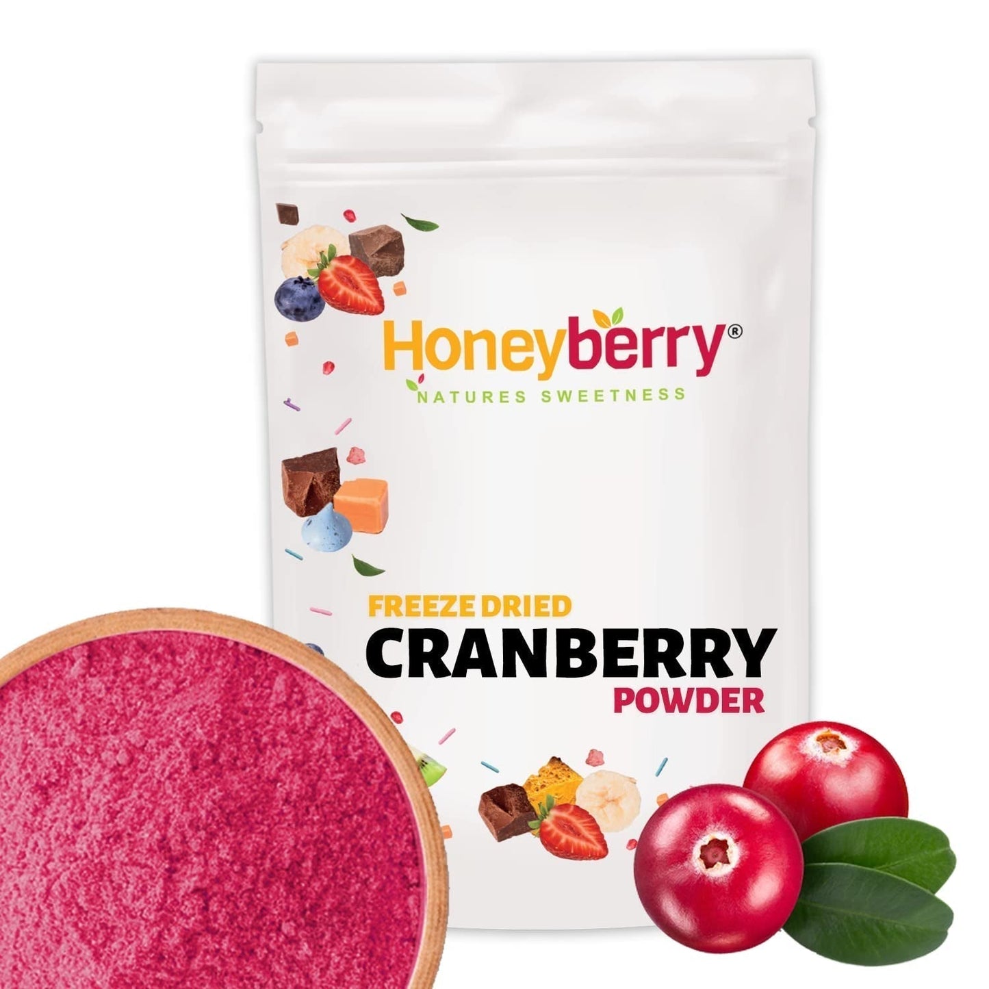Gefriergetrocknetes Cranberry-Pulver 250 g – Gefriergetrocknetes Fruchtpulver – Gefriergetrocknetes Cranberry-Pulver zum Backen, Smoothies und Müsli – 100 % natürliches Cranberry-Pulver ohne Zusatzstoffe. Dehydrierte Produkte Naty Shop 250 g