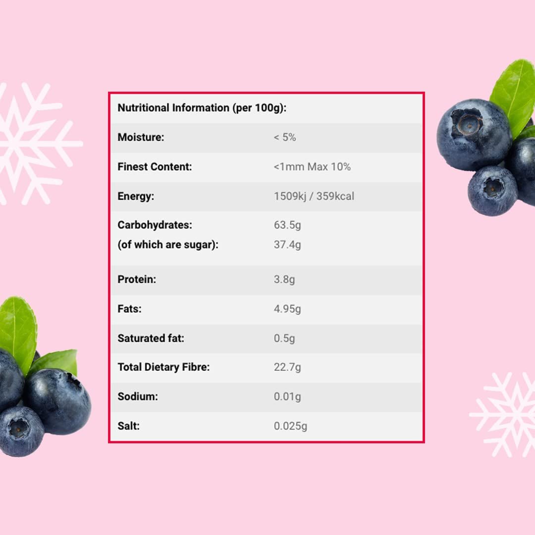 Gefriergetrocknetes Wildblaubeerpulver 100g - Gefriergetrocknetes Fruchtpulver - Gefriergetrocknetes Blaubeerpulver zum Backen, Smoothie und Müsli - Natürliches Blaubeerpulver ohne Zusatzstoffe Dehydrierte Produkte Mein Shop