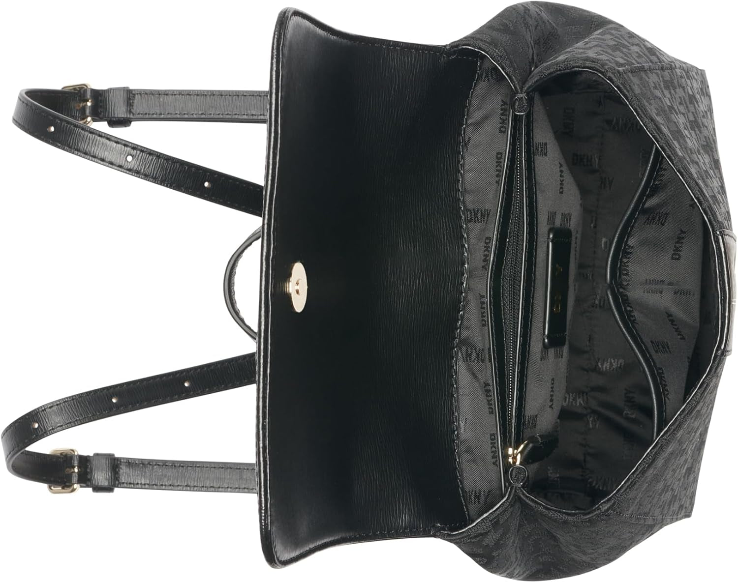 DKNY Damen-Alltagsrucksack, Schwarzes Logo/Schwarz Naty Shop Damentaschen