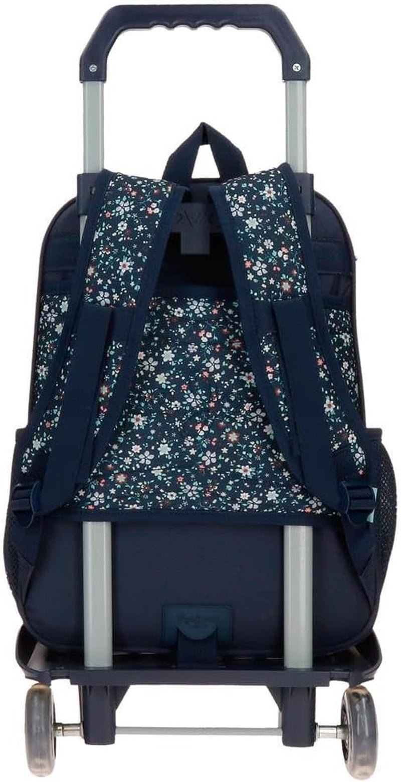 Pepe Jeans Alenka Schulrucksack mit Trolley, Blau, 30 x 40 x 12 cm, Polyester, 14,4 l, Blau, Schulrucksack mit Trolley Premium Rucksäcke und Schulranzen Naty Shop