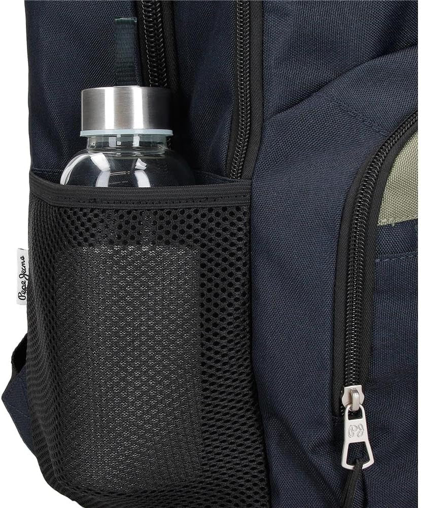 Pepe Jeans Cromwell Schulrucksack, Doppelfach, Schwarz, 33 x 46 x 15 cm, Polyester, 22,77 L, Schwarz, Einheitsgröße, Doppelfach Schulrucksack Premium Rucksäcke und Schulranzen Naty Shop