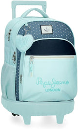Pepe Jeans Dalma Schulrucksack. Kinderrucksack aus Polyester, breite und verstellbare verstellbare Träger, Vordertasche. Von Joumma Bags Premium-Rucksäcke und Schulranzen Naty Shop Rucksack Mit Rollen