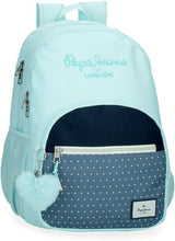 Pepe Jeans Dalma Schulrucksack. Kinderrucksack aus Polyester, breite und verstellbare verstellbare Träger, Vordertasche. Von Joumma Bags Premium-Rucksäcke und Schulranzen Naty Shop Doppelter Rucksack
