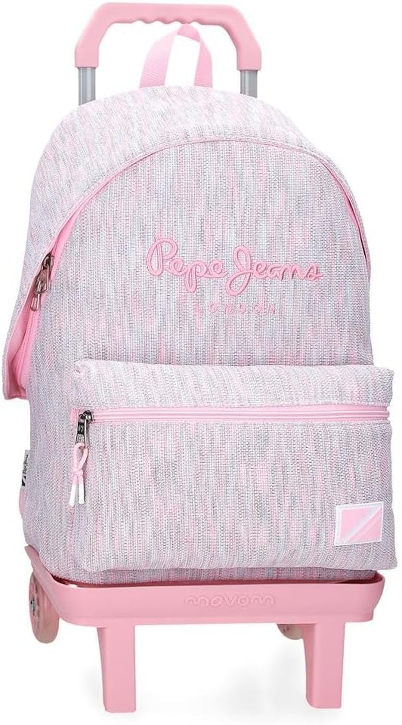 Pepe Jeans Miri Schulrucksack, Pink, 31 x 44 x 17,5 cm, Polyester, 22,79 l, Pink, Schulrucksack Premium Rucksäcke und Schulranzen Naty Shop Rucksack 42 + Trolley