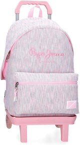 Pepe Jeans Miri Schulrucksack, Pink, 31 x 44 x 17,5 cm, Polyester, 22,79 l, Pink, Schulrucksack Premium Rucksäcke und Schulranzen Naty Shop Rucksack 42 + Trolley