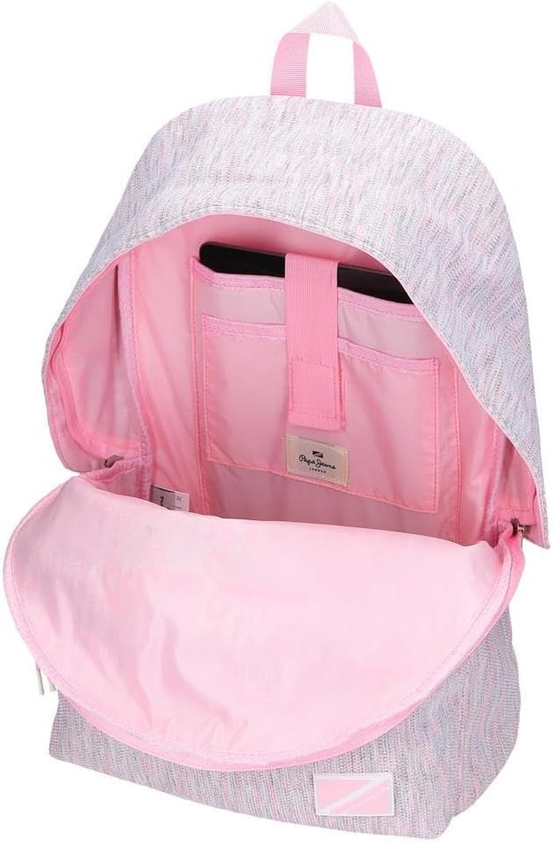 Pepe Jeans Miri Schulrucksack, Pink, 31 x 44 x 17,5 cm, Polyester, 22,79 l, Pink, Schulrucksack Premium Rucksäcke und Schulranzen Naty Shop