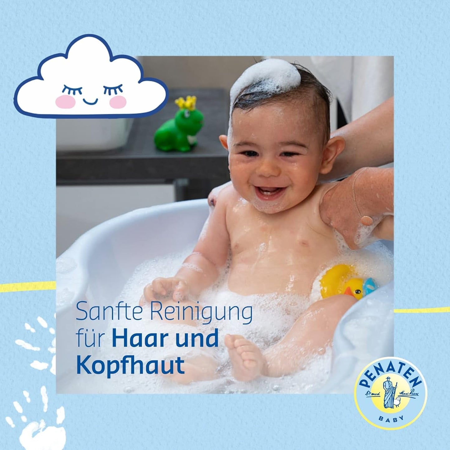 PENATEN Shampoo (400 ml), besonders sanftes Shampoo für Babys, für weiches und leicht kämmbares Haar, so sanft wie reines Augenwasser, in recycelbarer Verpackung (2er-Pack) Kinder - Bade- und Hautpflege Naty Shop