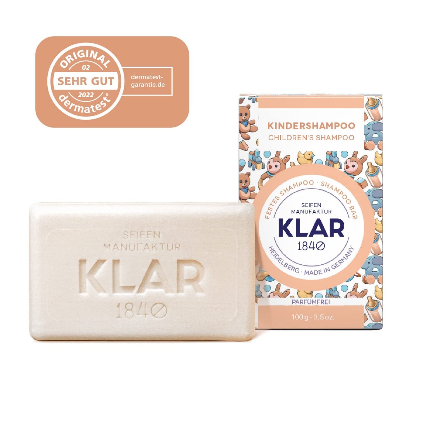 Klar's festes Shampoo für Kinder ohne Duft 100g Kinder - Bade- und Hautpflege Naty Shop